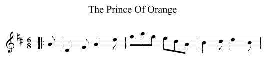 The Prince Of Orange - staff notation