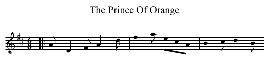 The Prince Of Orange - staff notation