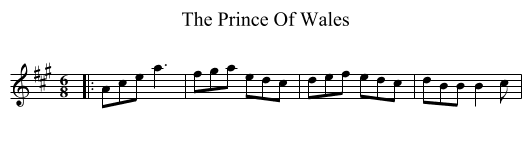The Prince Of Wales - staff notation