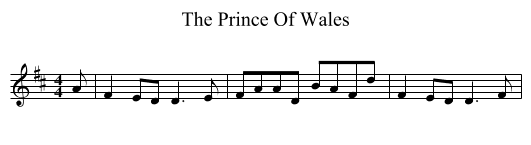 The Prince Of Wales - staff notation