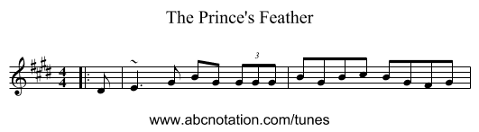 The Prince's Feather - staff notation