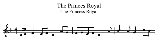 The Princes Royal - staff notation