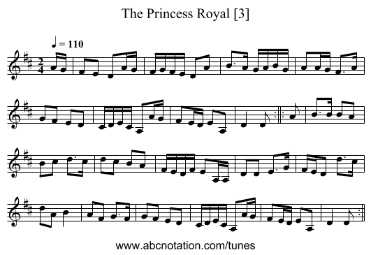 The Princess Royal [3] - staff notation