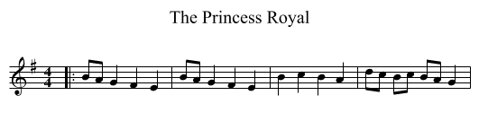 The Princess Royal - staff notation