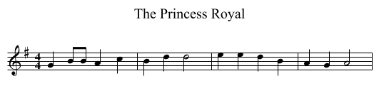 The Princess Royal - staff notation