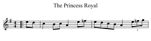 The Princess Royal - staff notation