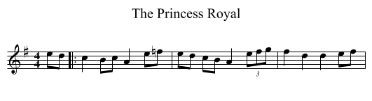 The Princess Royal - staff notation