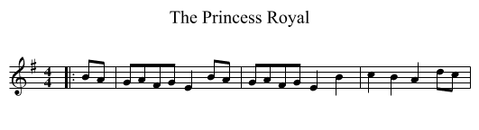 The Princess Royal - staff notation