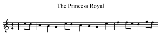 The Princess Royal - staff notation