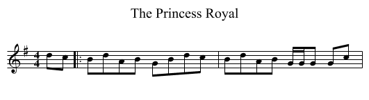 The Princess Royal - staff notation