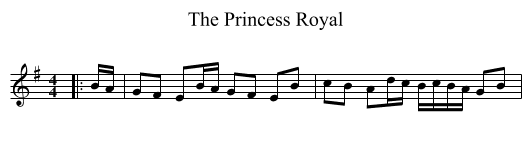 The Princess Royal - staff notation
