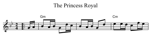 The Princess Royal - staff notation