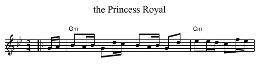 the Princess Royal - staff notation