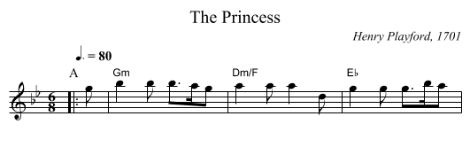 The Princess - staff notation