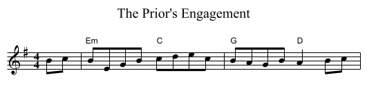 The Prior's Engagement - staff notation