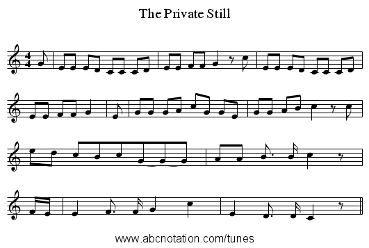 The Private Still - staff notation