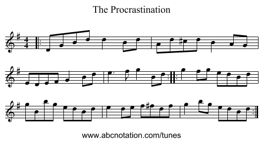 The Procrastination - staff notation