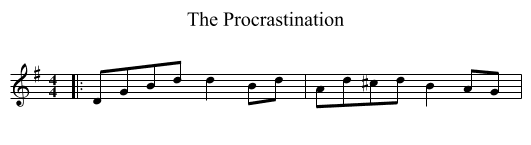 The Procrastination - staff notation
