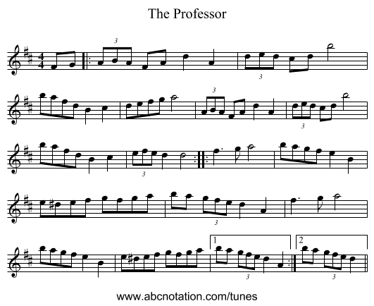 The Professor - staff notation