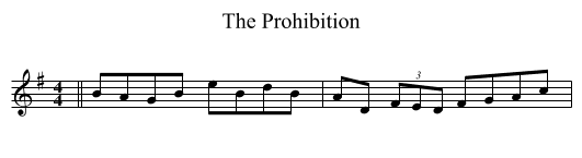 The Prohibition - staff notation