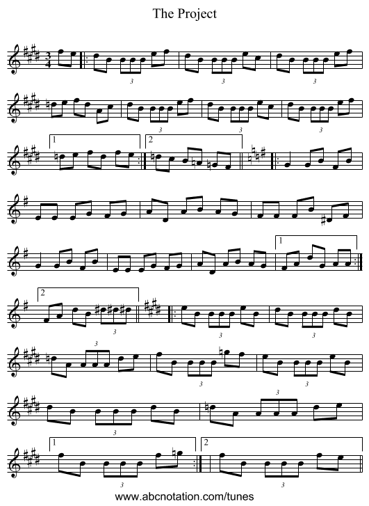 The Project - staff notation