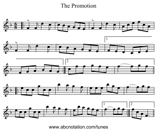 The Promotion - staff notation