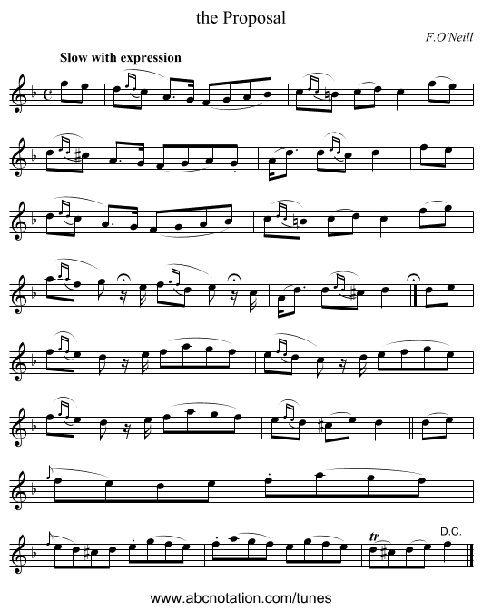 the Proposal - staff notation