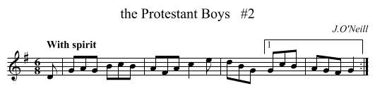the Protestant Boys   #2 - staff notation