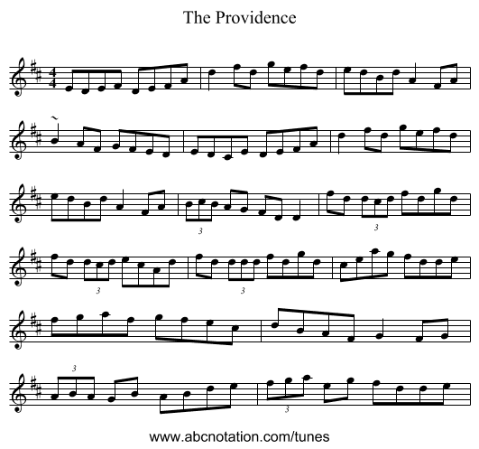 The Providence - staff notation