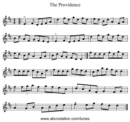 The Providence - staff notation