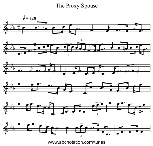 The Proxy Spouse - staff notation