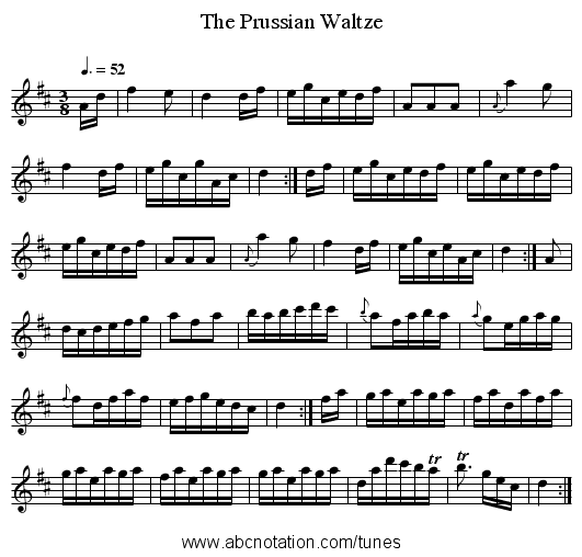 The Prussian Waltze - staff notation