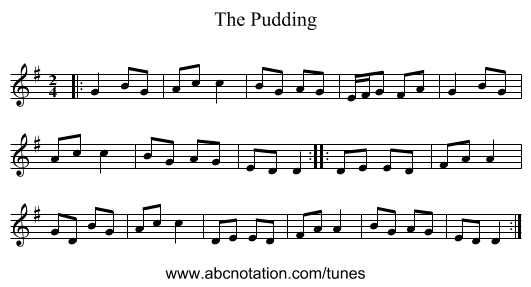 The Pudding - staff notation