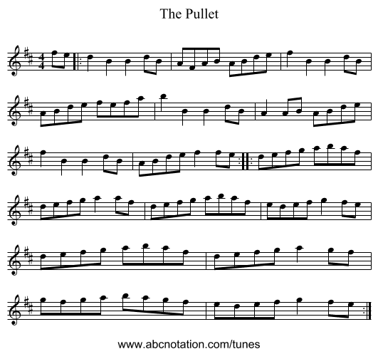 The Pullet - staff notation