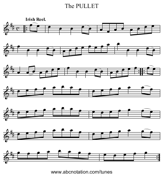 The PULLET - staff notation