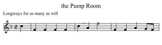 the Pump Room - staff notation