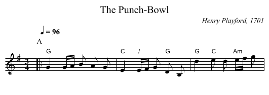 The Punch-Bowl - staff notation