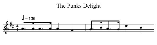 The Punks Delight - staff notation