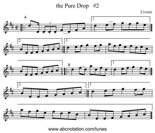 the Pure Drop   #2 - staff notation