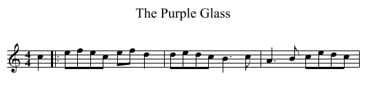 The Purple Glass - staff notation