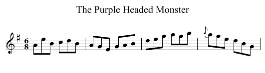 The Purple Headed Monster - staff notation