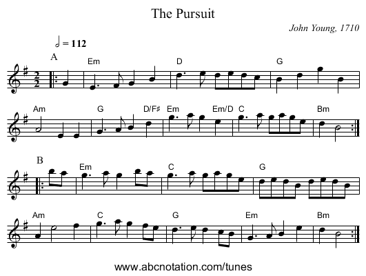 The Pursuit - staff notation