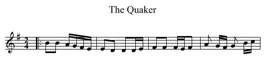 The Quaker - staff notation