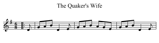 The Quaker's Wife - staff notation
