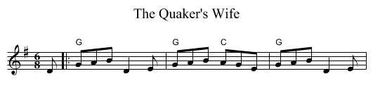 The Quaker's Wife - staff notation