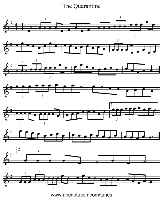 The Quarantine - staff notation
