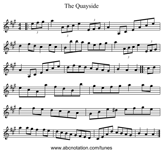 The Quayside - staff notation