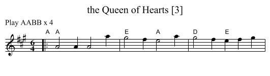 the Queen of Hearts [3] - staff notation
