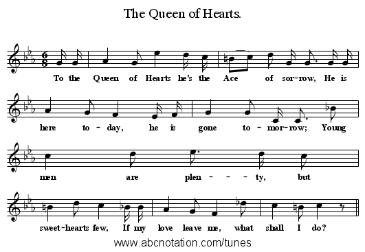 The Queen of Hearts. - staff notation