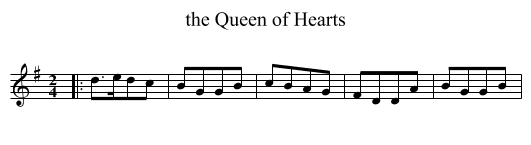 the Queen of Hearts - staff notation